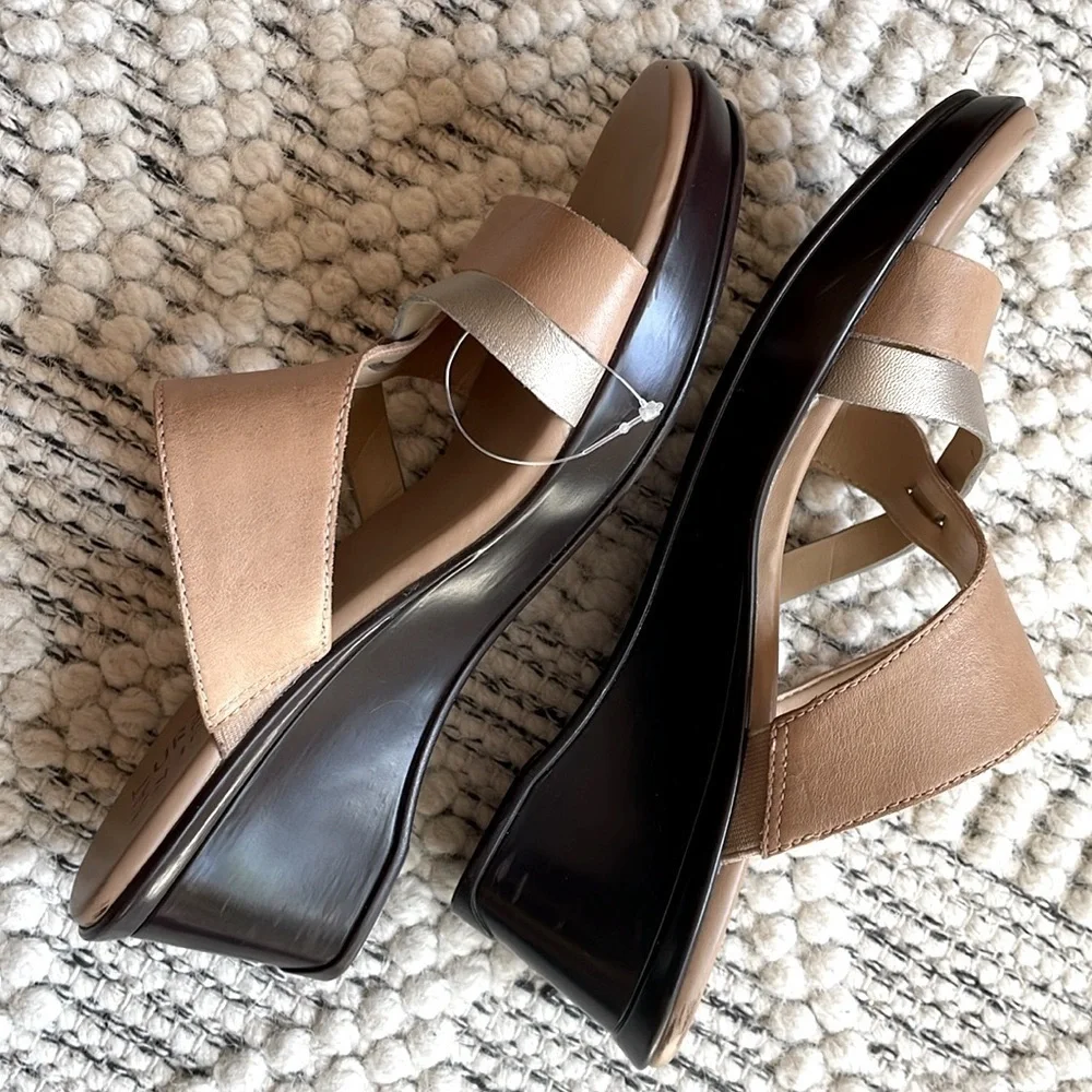 Naturalizer Sandals Shoes Women's Vivy Wedge Tan/Gold Sz: 8.5